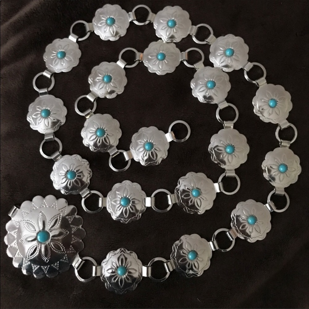 Silver and turquoise belt